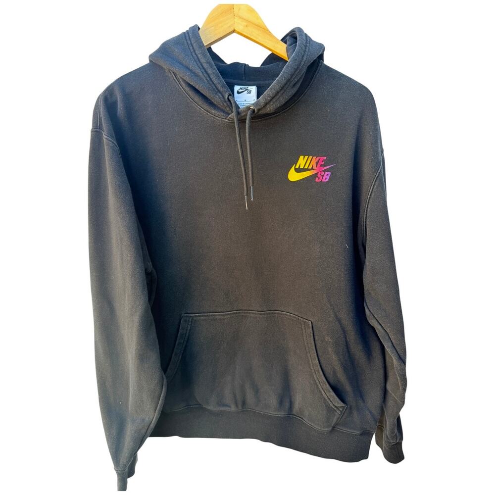 Nike SB Hoodie Mens Medium Black Sunset Graphic Skateboarding Sweatshirt
